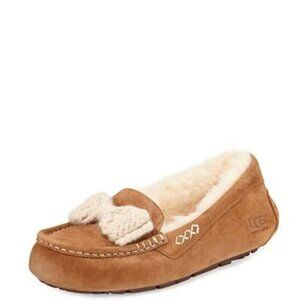 UGG Ansley Genuine Sheepskin fur - Bow Slipper – Women’s Size 7 – Chestnut – NEW